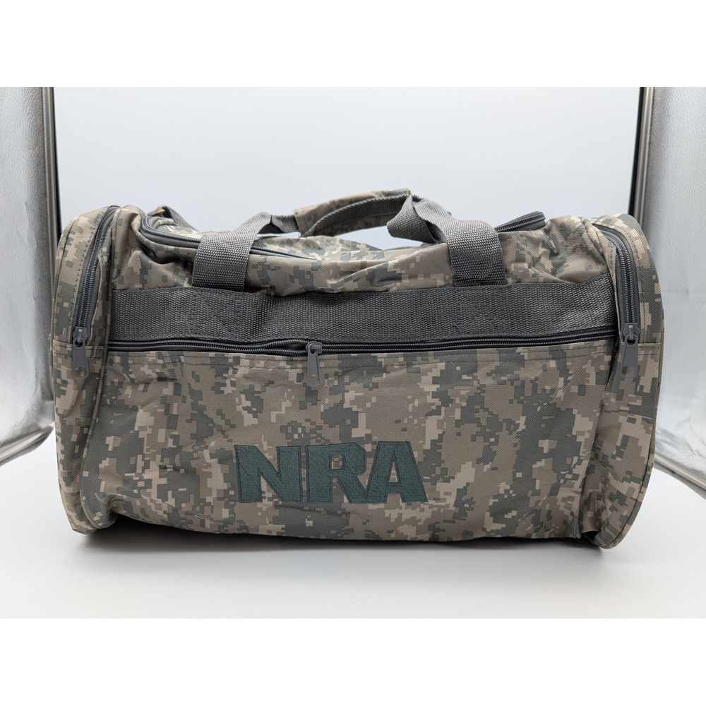 NRA Digital Camo Duffel Bag Tactical Range Travel Gear Green Gray Embroidered